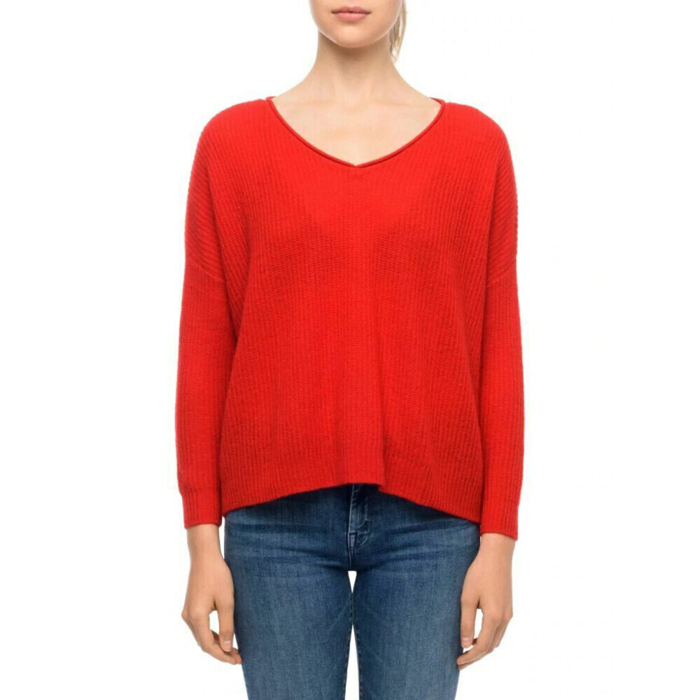 Line women's long Sleeve Light Cashmere Sweater in Red Size M NWT